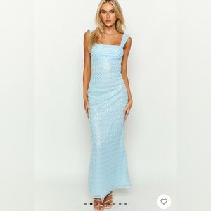 NWT Beginning Boutique Blue Sequin Maxi Dress | US Size 4